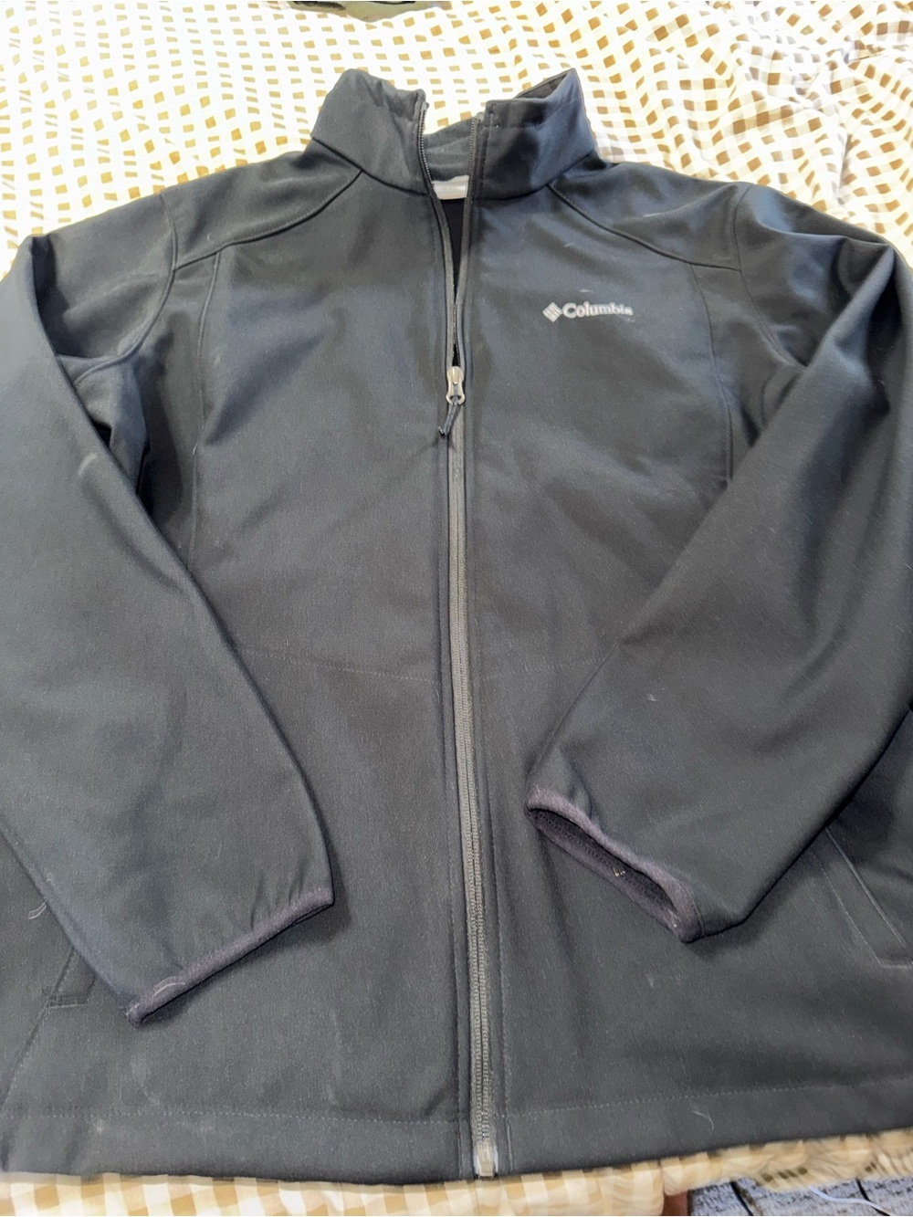 Columbia Black Zippered Fleece Jacket with Logo